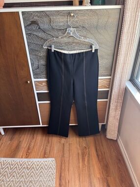Black Seam-Front Women's Pants